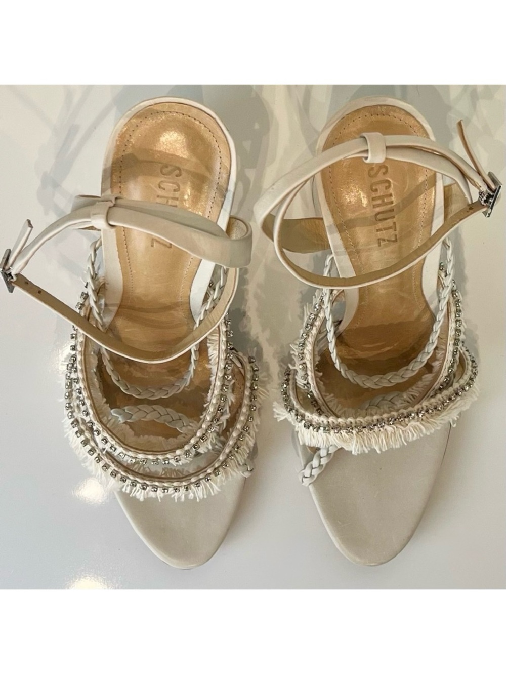 NEW SCHUTZ REVOLVE IVORY SANDALS - Picture 12 of 13